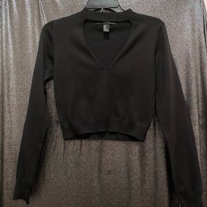 Black cropped long sleeve